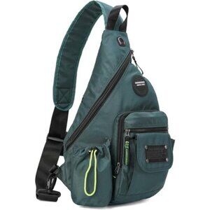Large Sling Backpack, Sling Chest Bag Shoulder Crossbody Green